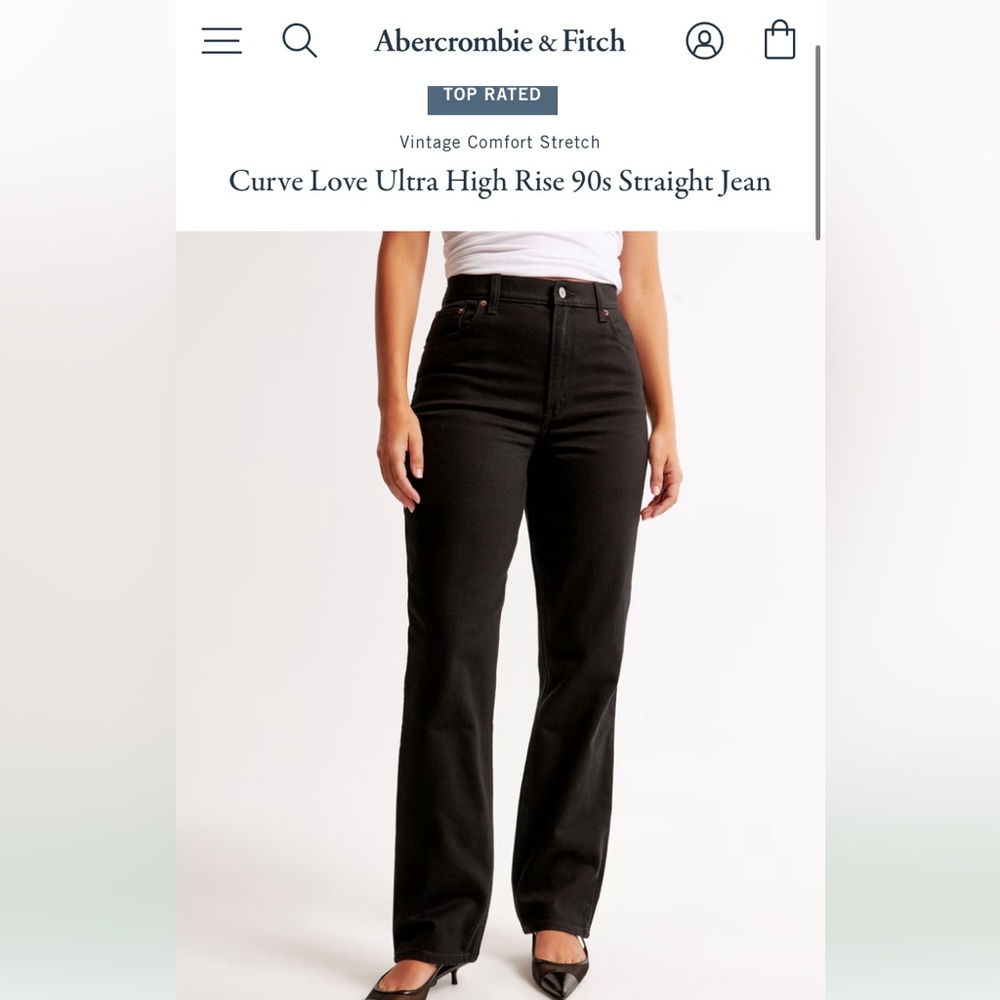 Abercrombie & Fitch Black UltraHigh Rise Jeans (Short Length)
